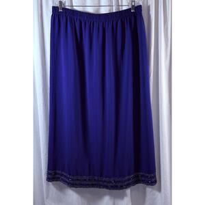 gunit fashion New York Beaded Chiffon Skirt, Cobalt Blue, Sz: 22W, 82-32